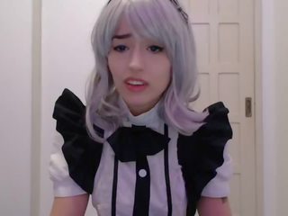 Maid Cosplay babe Sucking and Begging to her Boss