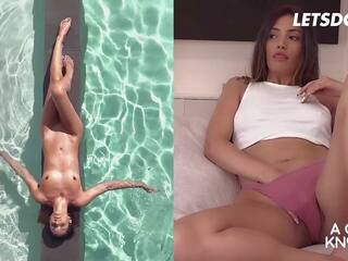BFFs Carolina Abril & Penelope Cross Enjoy Nasty Lesbian Fuck By The Pool - A adolescent KNOWS