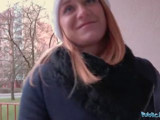 Public Agent Russian Redhead Takes Cash for dirty video