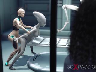 Female porn Android Plays with an Alien in the Sci-fi Lab | xHamster