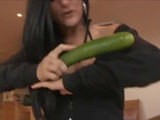 Hot prime Brunette - Big Dildo & Deep Cucumber